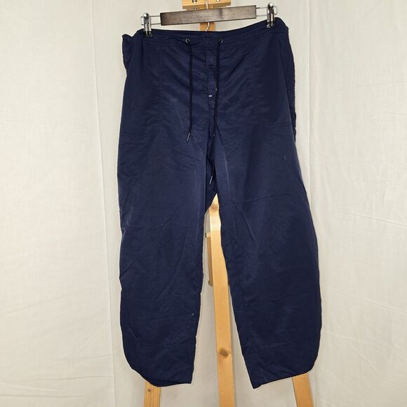 Vintage Nautical XL navy nylon capris - Picture 1 of 2